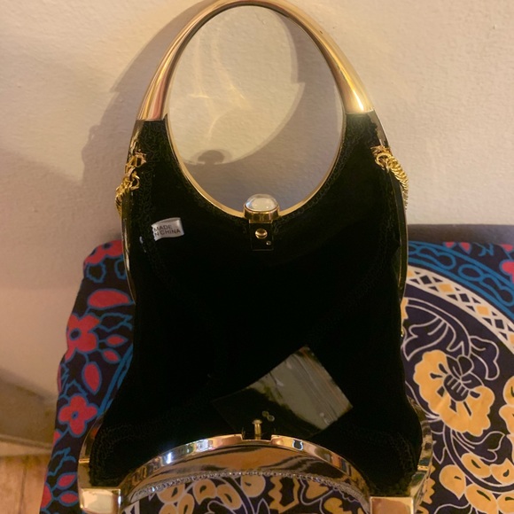 VINTAGE gold evening bag - Picture 3 of 5